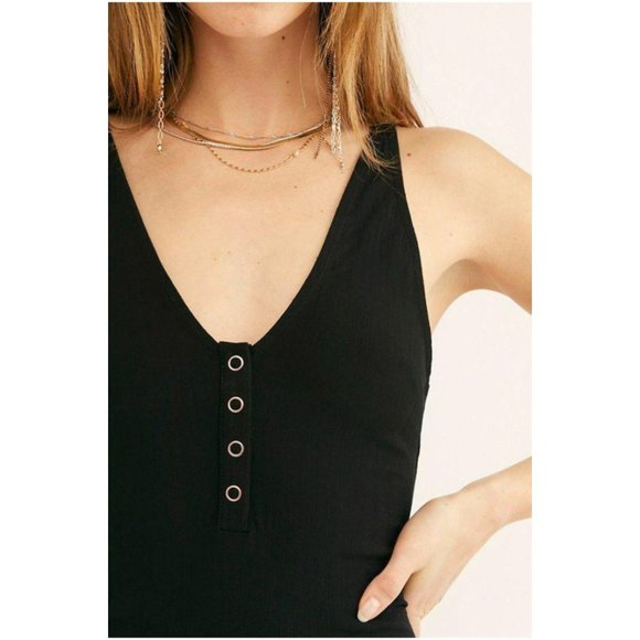 Free People Larissa Bodysuit, Black, Size Small - Picture 2 of 4